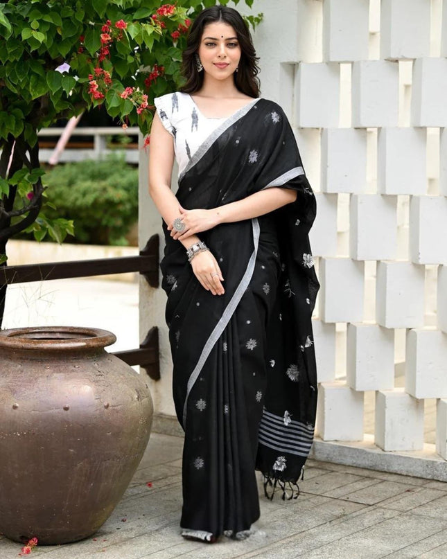 Handloom Pure Cotton Solid Border Design
