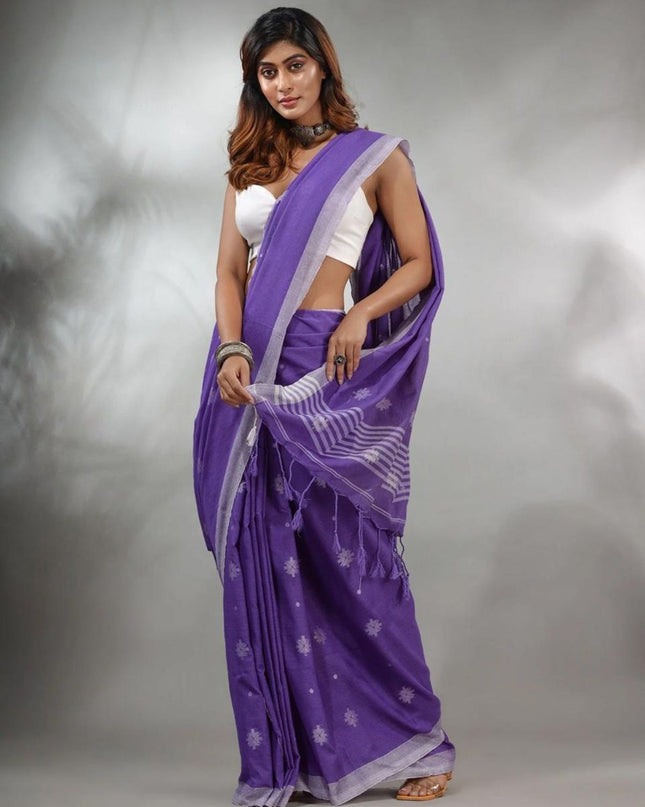Handloom Pure Cotton Solid Border Design