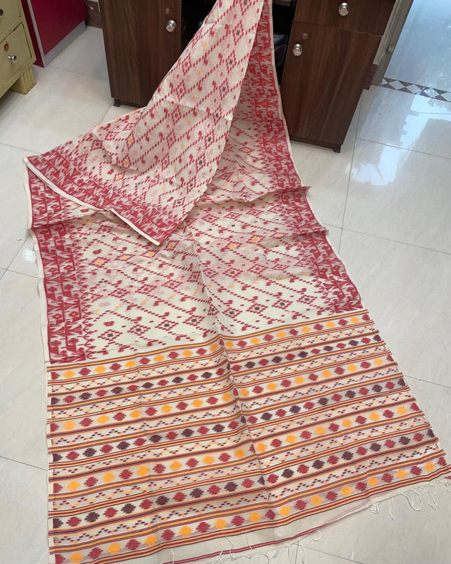 Pure Cotton Dhakai Jamdani Saree