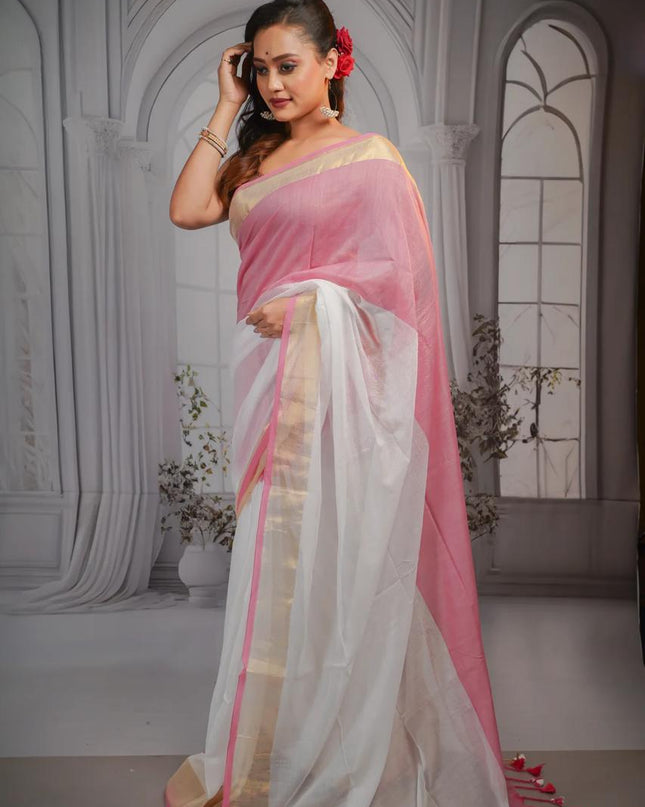 Mal Cotton Tested Zari Design Saree