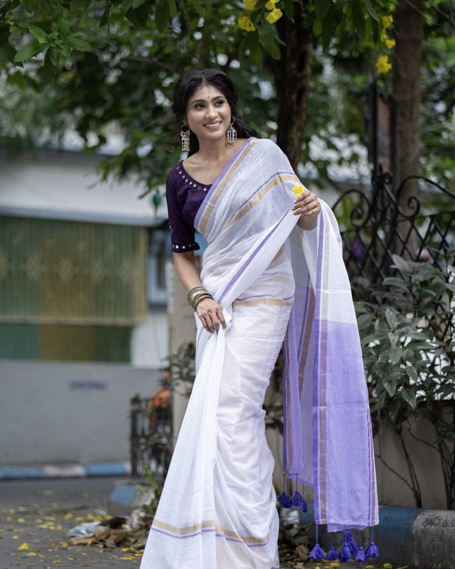 Mal Cotton Tested Zari Design Saree