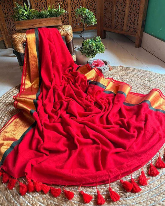 Mal Cotton Tested Zari Design Saree