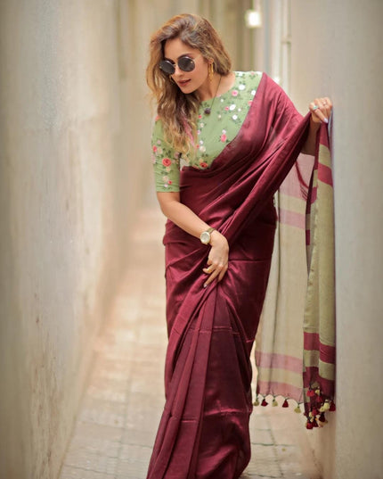 Exclusive handloom Khadi cotton saree