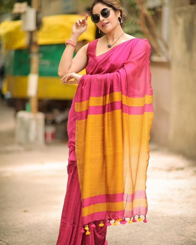 Exclusive handloom Khadi cotton saree