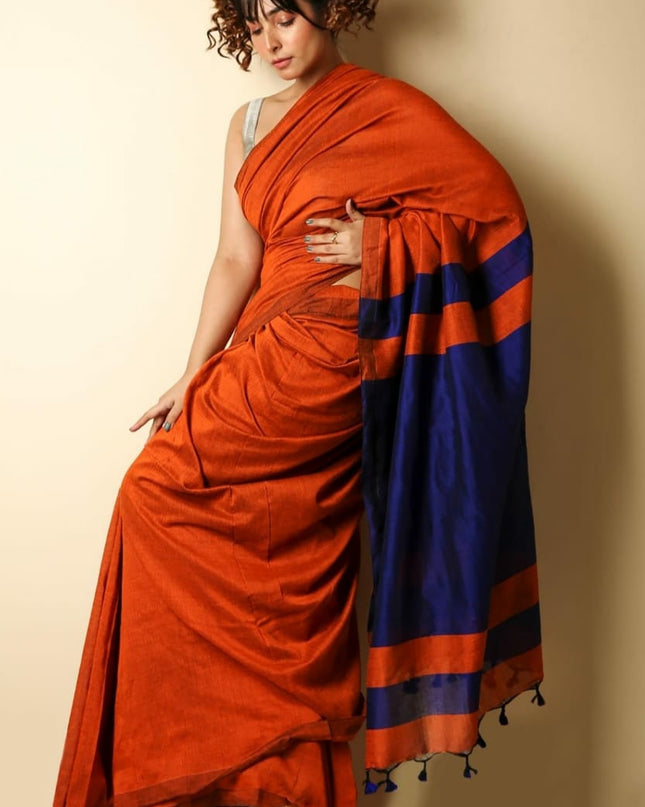 Exclusive handloom Khadi cotton saree