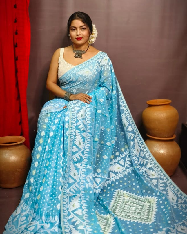 Dhakai Jamdani (Half Silk)