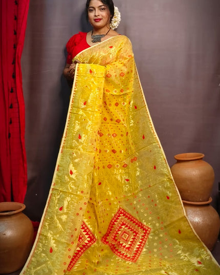 Dhakai Jamdani (Half Silk)