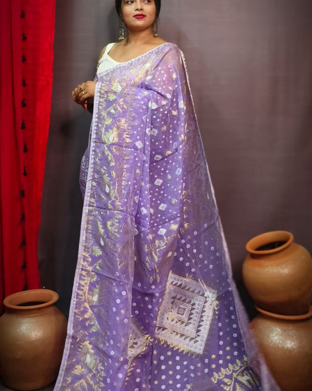 Dhakai Jamdani (Half Silk)