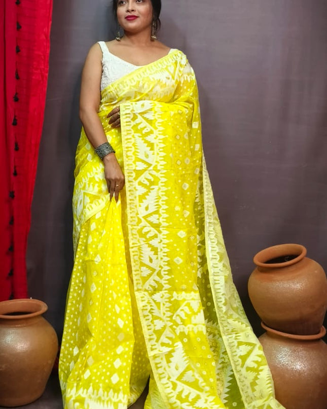 Dhakai Jamdani (Half Silk)