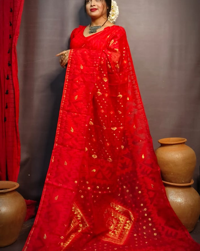 Dhakai Jamdani (Half Silk)