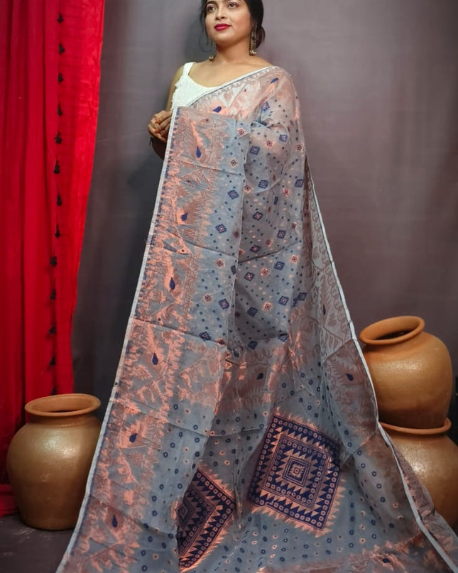 Dhakai Jamdani (Half Silk)