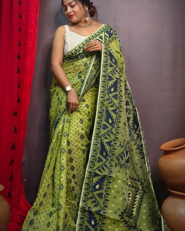 Dhakai Jamdani (Half Silk)