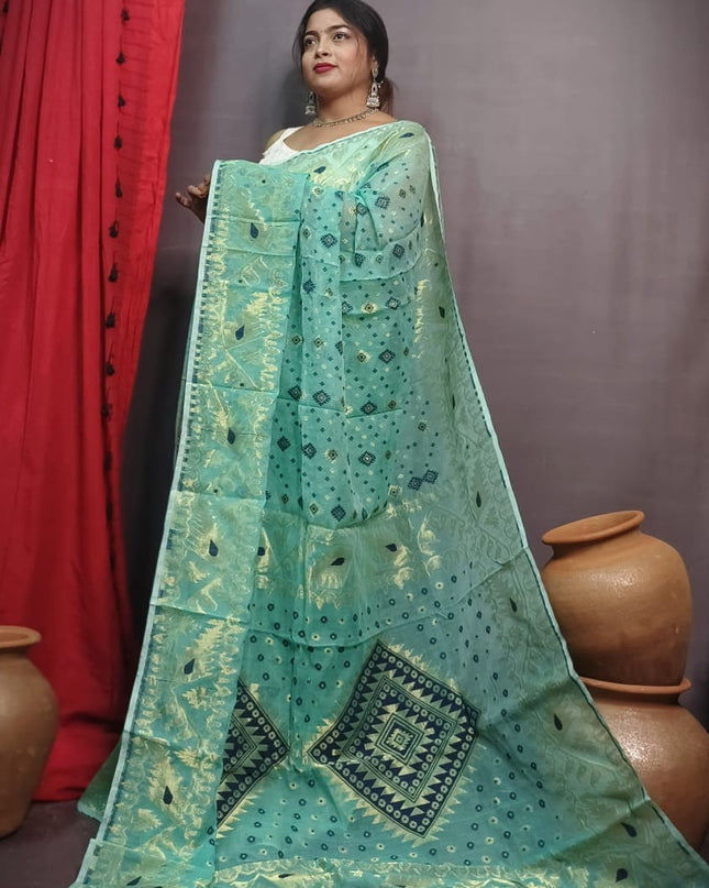 Dhakai Jamdani (Half Silk)