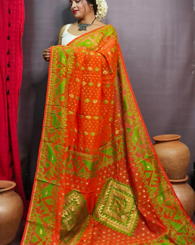 Dhakai Jamdani (Half Silk)