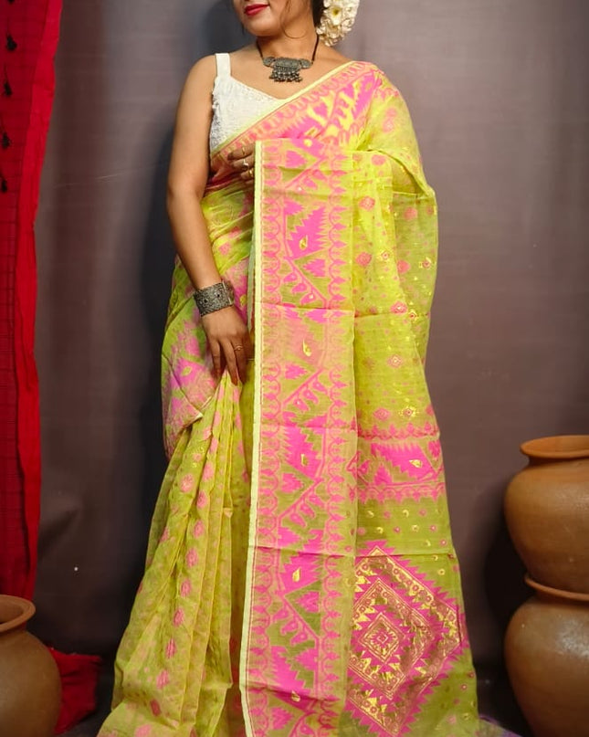 Dhakai Jamdani (Half Silk)