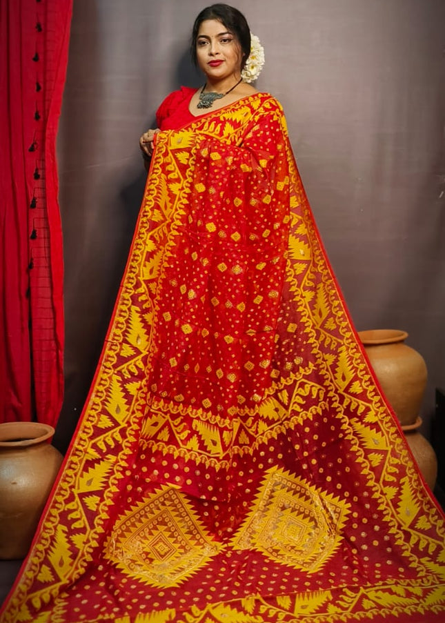 Dhakai Jamdani (Half Silk)