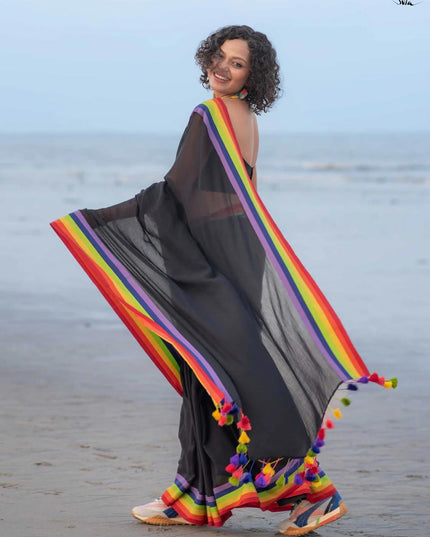 Mul Cotton Design Saree