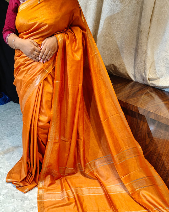 Mangalgiri Silk Zari Border Saree