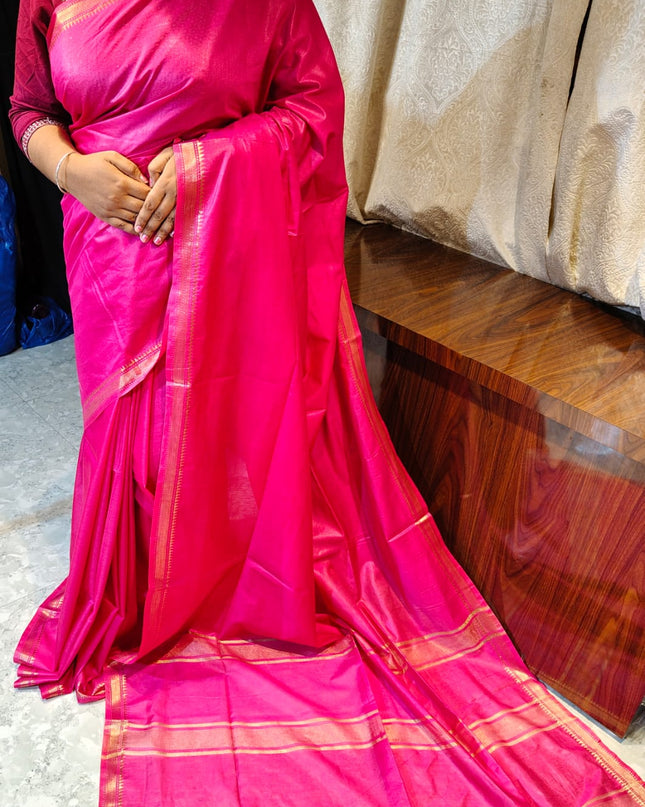 Mangalgiri Silk Zari Border Saree