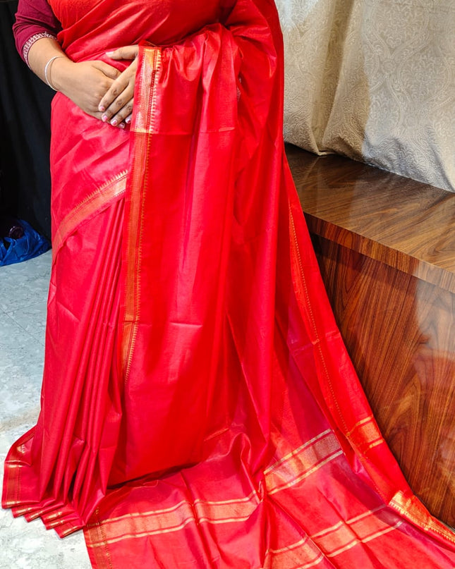 Mangalgiri Silk Zari Border Saree