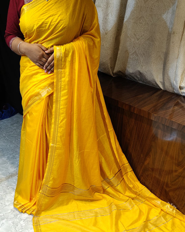 Mangalgiri Silk Zari Border Saree