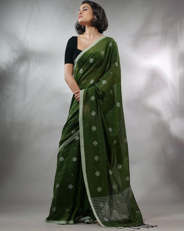 Handloom Pure Cotton Solid Border