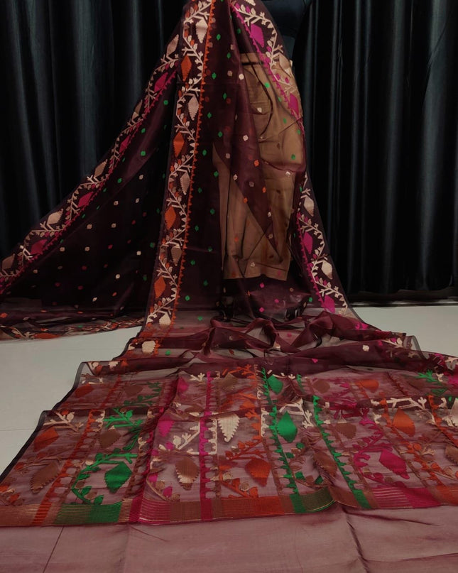 Resham Maslin Allover Jamdani Saree
