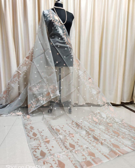 Resham Maslin Allover Jamdani Saree