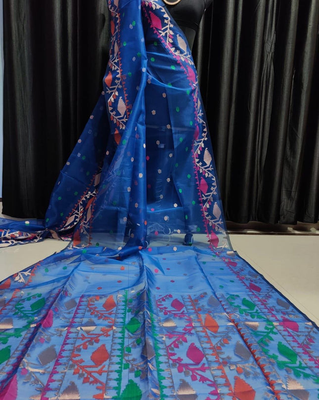 Resham Maslin Allover Jamdani Saree