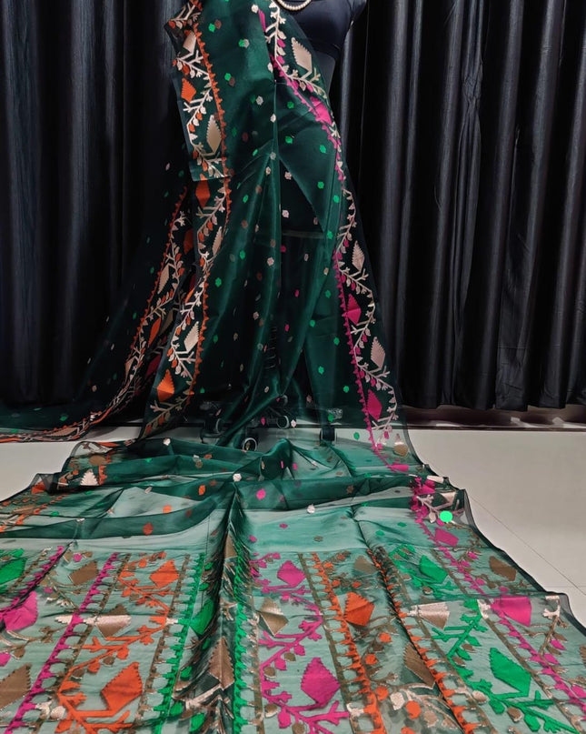 Resham Maslin Allover Jamdani Saree