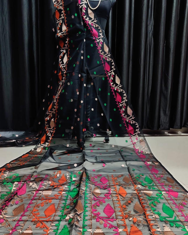 Resham Maslin Allover Jamdani Saree
