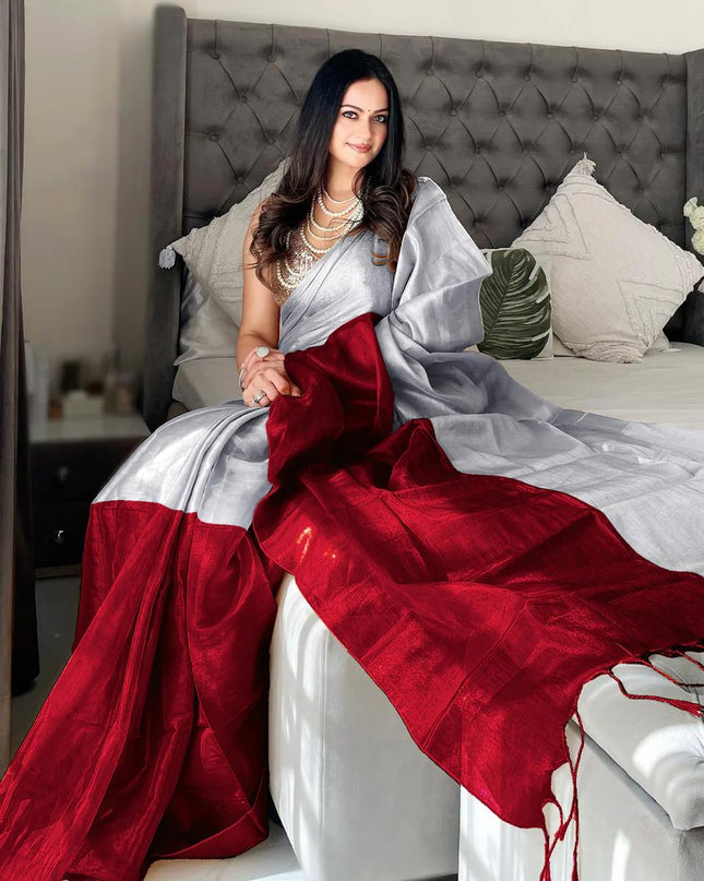 Red Tissue Cotton Raga