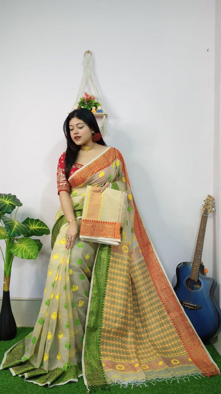 Handloom All Body Work Dhakai Jamdnai