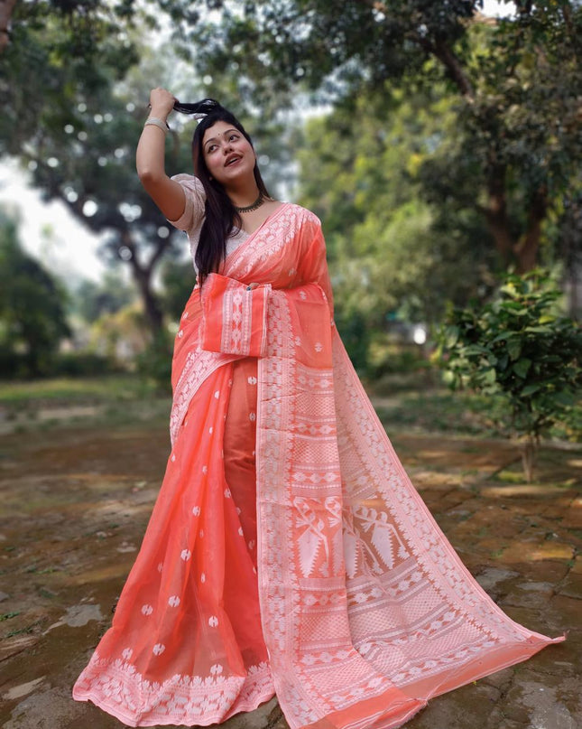 Cotton Dhakai Jamdani Saree