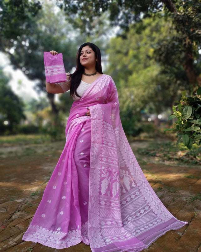 Cotton Dhakai Jamdani Saree
