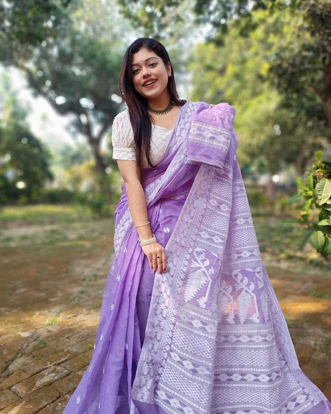 Cotton Dhakai Jamdani Saree