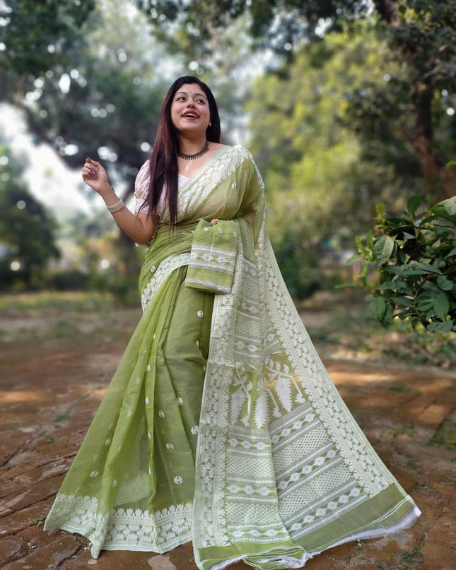 Cotton Dhakai Jamdani Saree
