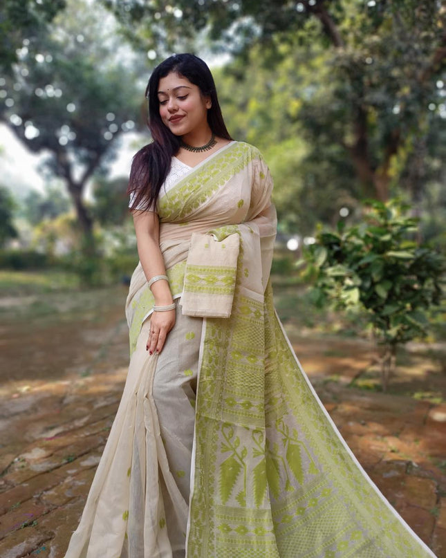 Cotton Dhakai Jamdani Saree