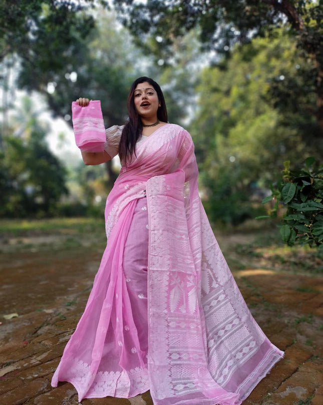 Cotton Dhakai Jamdani Saree