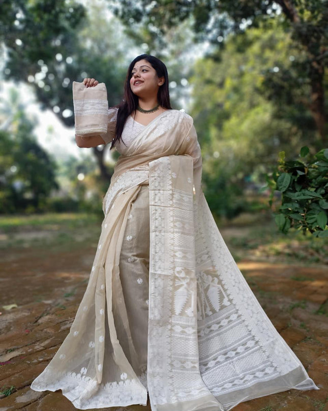 Cotton Dhakai Jamdani Saree