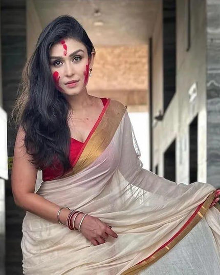 Mal Cotton Tested Zari Design Saree