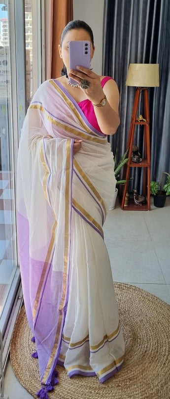 Mal Cotton Tested Zari Design Saree