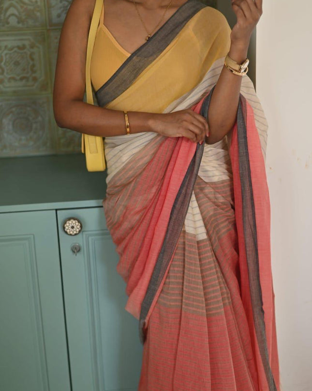 Handloom Pure Mul Cotton Design Saree